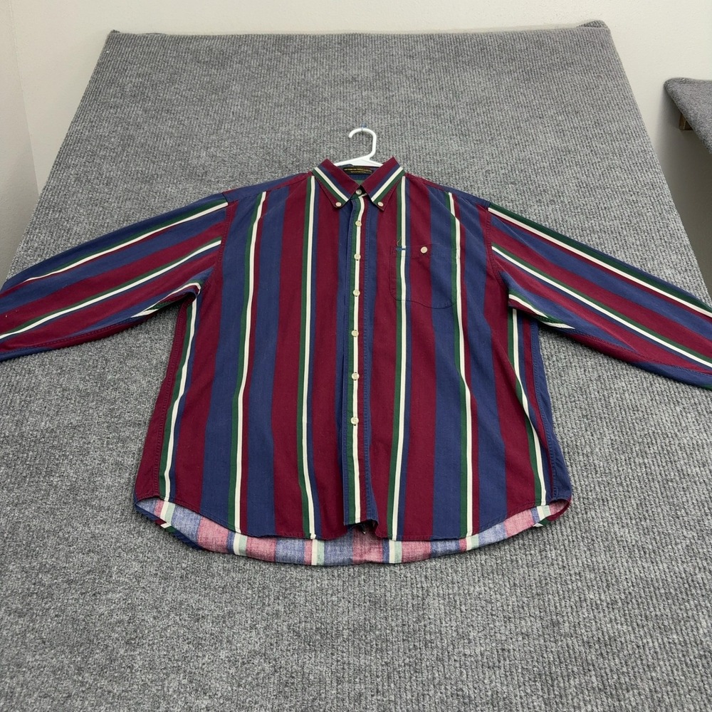 Vintage Alexander Julian Colours Shirt Mens L Multi Cotton Striped Button Down
